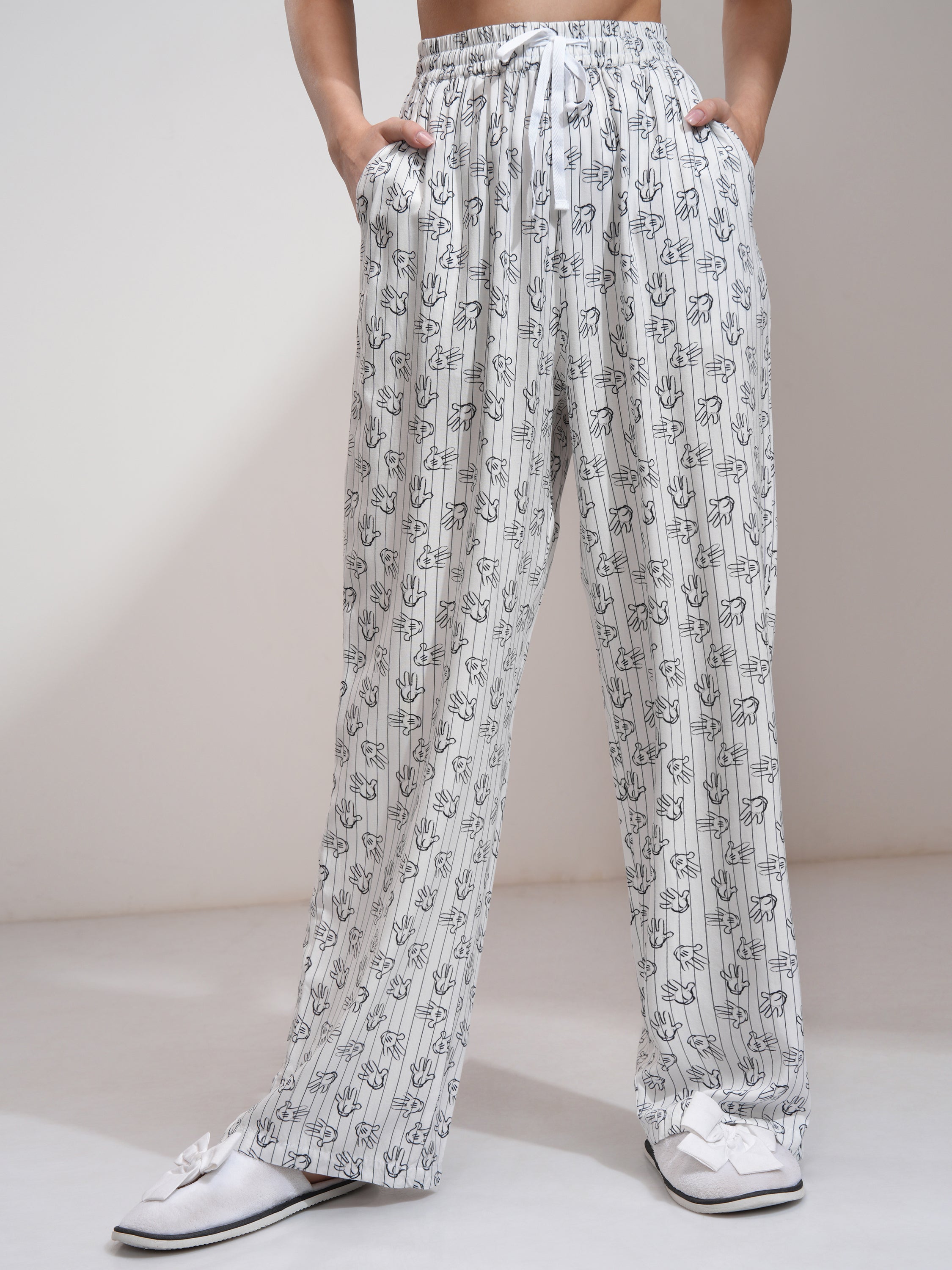 Disney By Tokyo Talkies Women White Mickey Mouse Shirt With Palazzos - White - Image 7