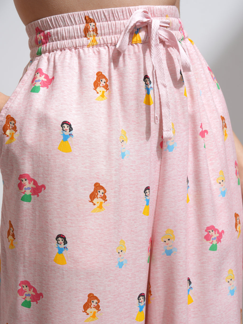 Disney By Tokyo Talkies Women Pink Disney Princess Shirt With Palazzos - Pink - Image 6