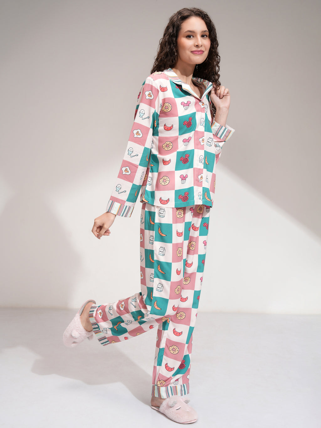 Disney By Tokyo Talkies Women Pink Mickey Mouse Shirt With Trouser - Pink - Image 6