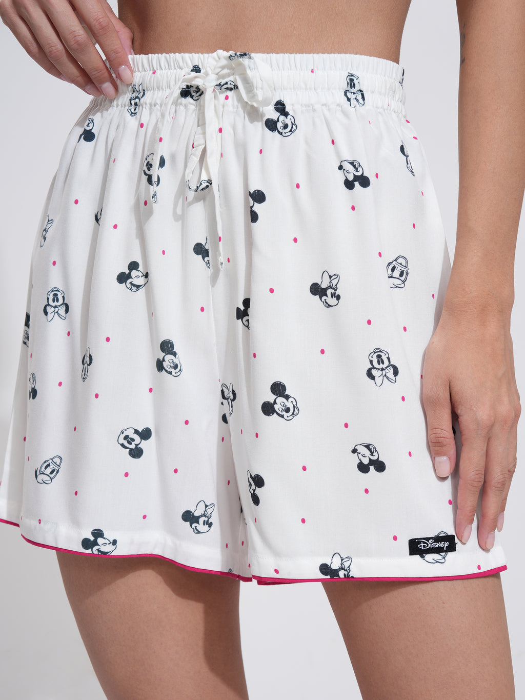 Disney By Tokyo Talkies Women White Mickey Mouse Shirt With Short - White - Image 7