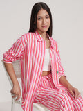 Disney By Tokyo Talkies Women Pink Mickey Mouse Shirt With Trouser - Pink - Image 1
