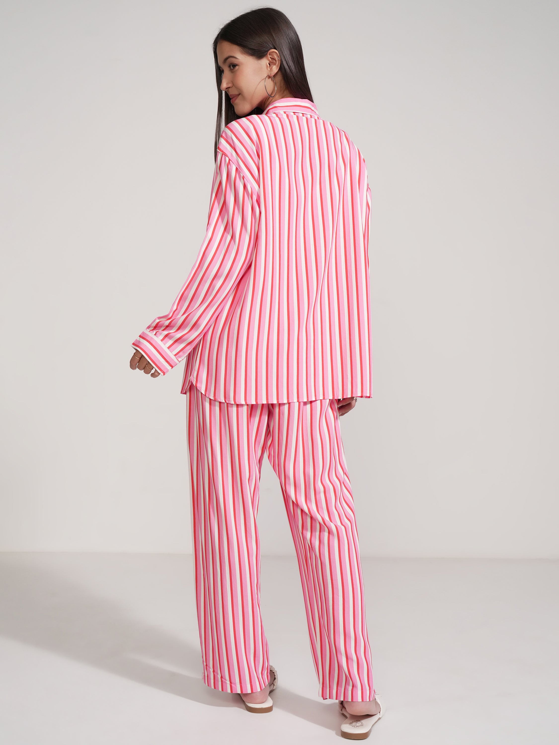 Disney By Tokyo Talkies Women Pink Mickey Mouse Shirt With Trouser - Pink - Image 3