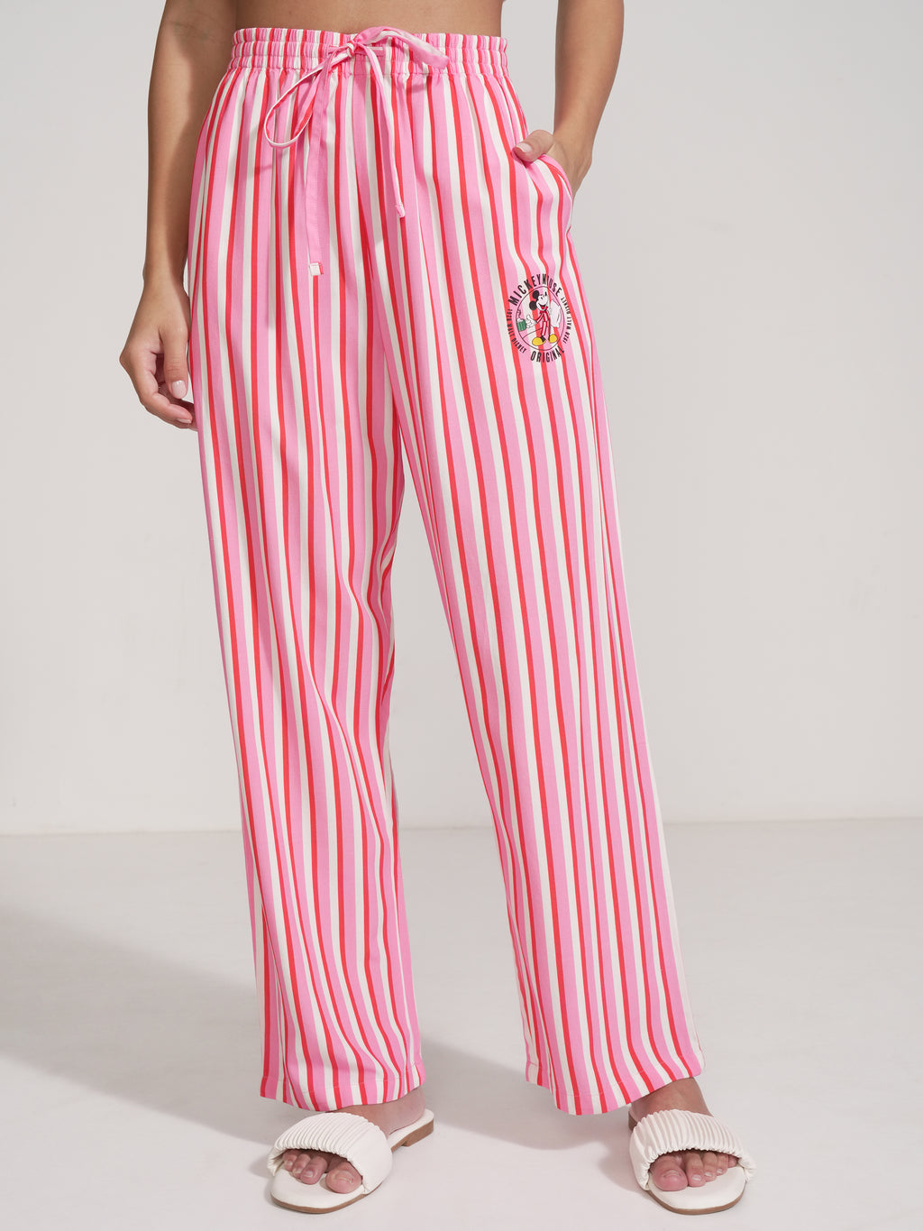 Disney By Tokyo Talkies Women Pink Mickey Mouse Shirt With Trouser - Pink - Image 8