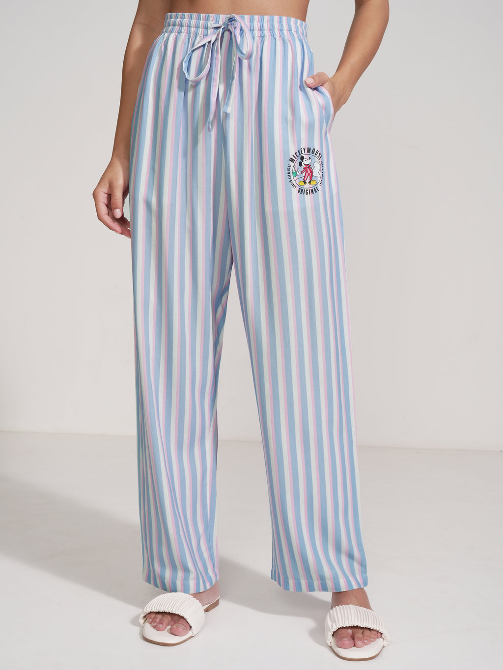 Disney By Tokyo Talkies Women Blue Mickey Mouse Shirt With Trouser - Blue - Image 8