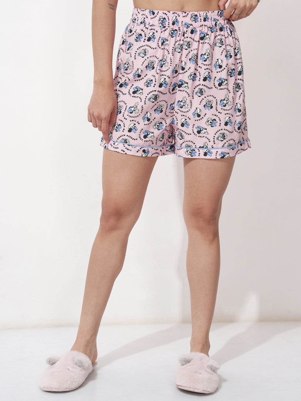 Disney By Tokyo Talkies Women Blue Minnie Mouse Top With Short - Blue - Image 7