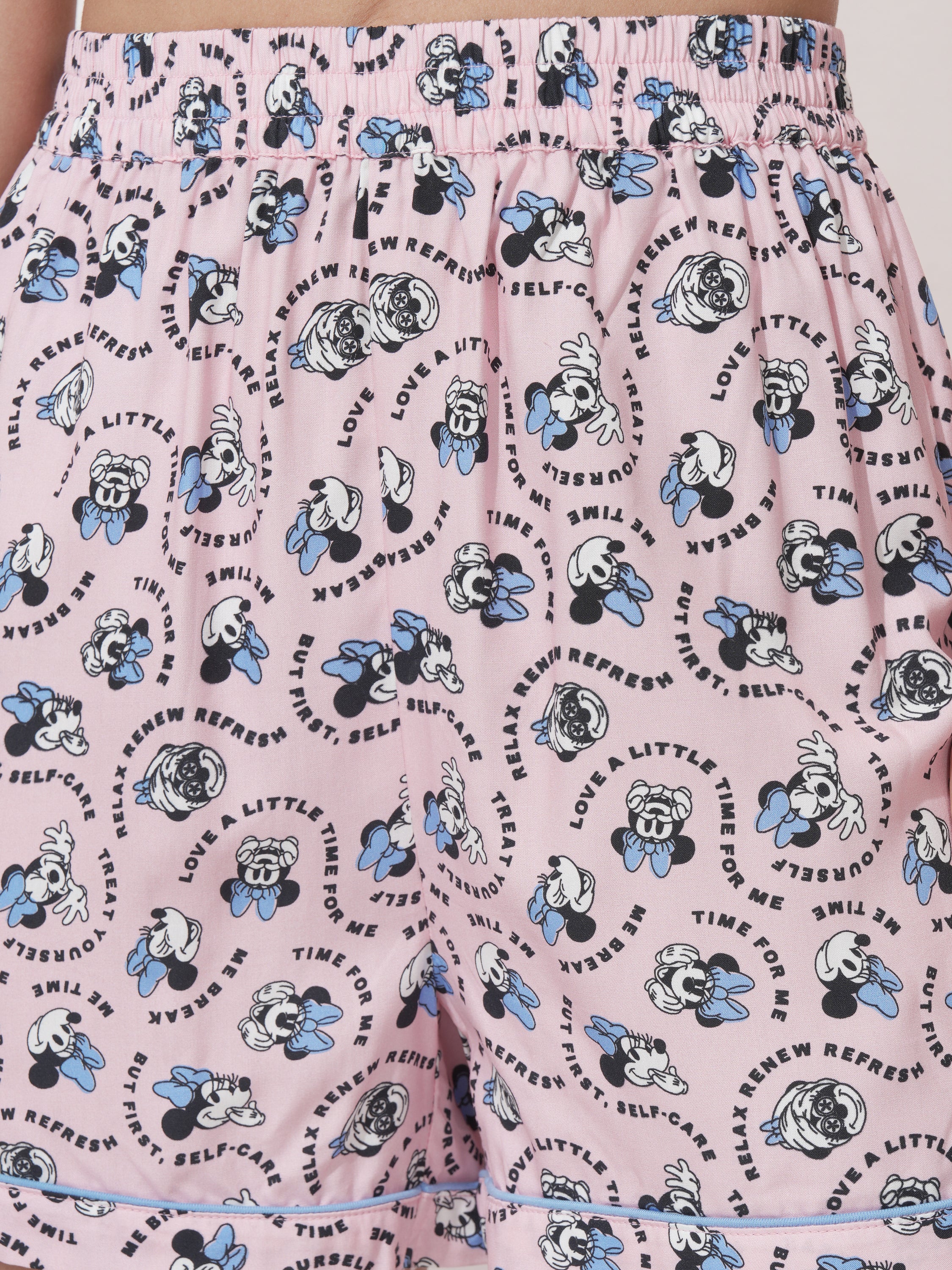 Disney By Tokyo Talkies Women Blue Minnie Mouse Top With Short - Blue - Image 8