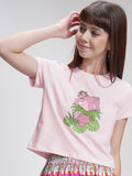 Disney By Tokyo Talkies Women Pink Baloo Top With Short - Pink - Image 1