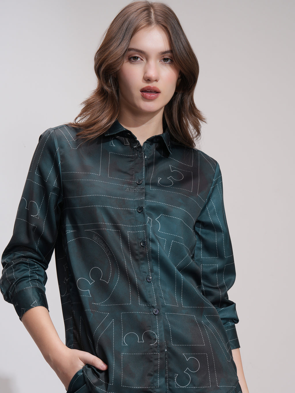 Disney By Tokyo Talkies Women Blue Mickey Mouse Shirt With Trouser - Blue - Image 1