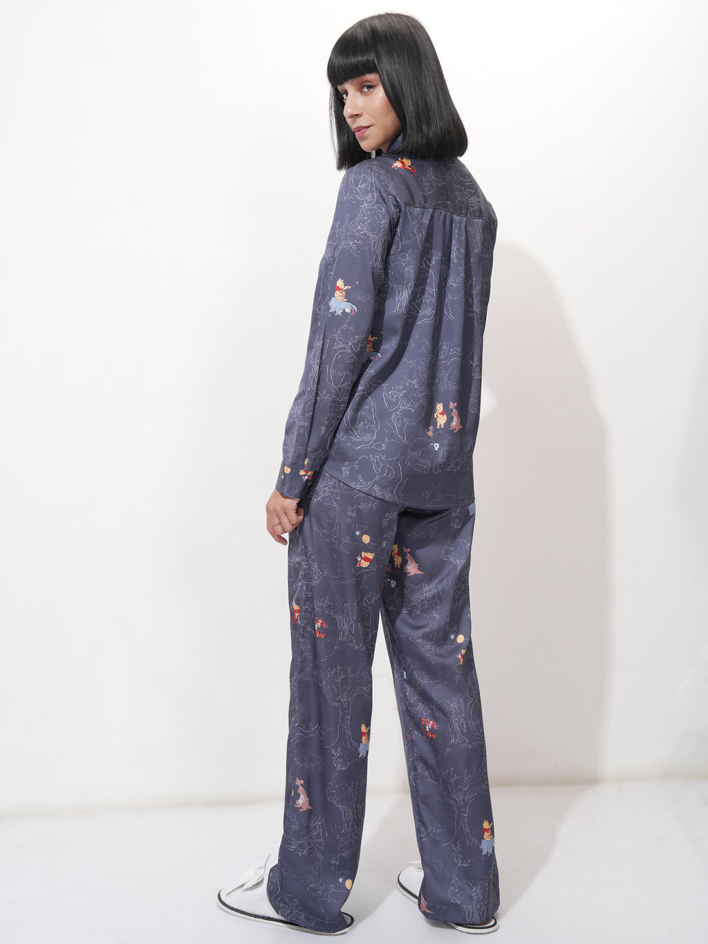 Disney By Tokyo Talkies Women Navy Blue Winnie The Pooh Shirt With Trouser - Navy Blue - Image 3