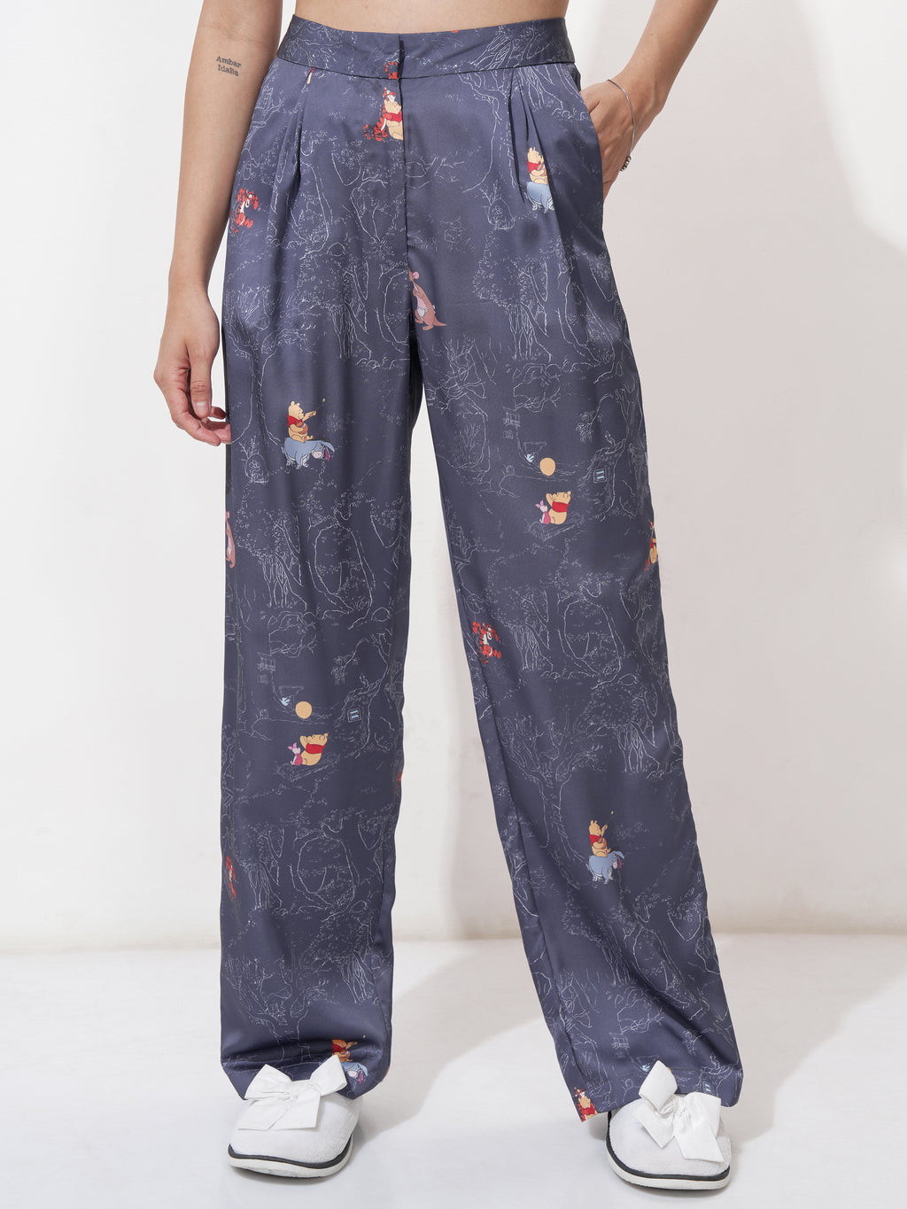 Disney By Tokyo Talkies Women Navy Blue Winnie The Pooh Shirt With Trouser - Navy Blue - Image 7