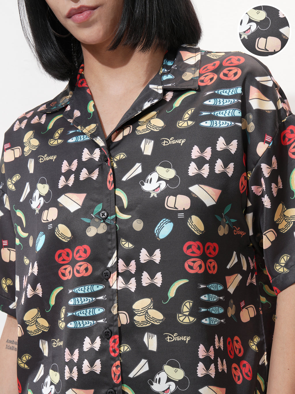 Disney By Tokyo Talkies Women Black Minnie Mouse Shirt With Short - Black - Image 5