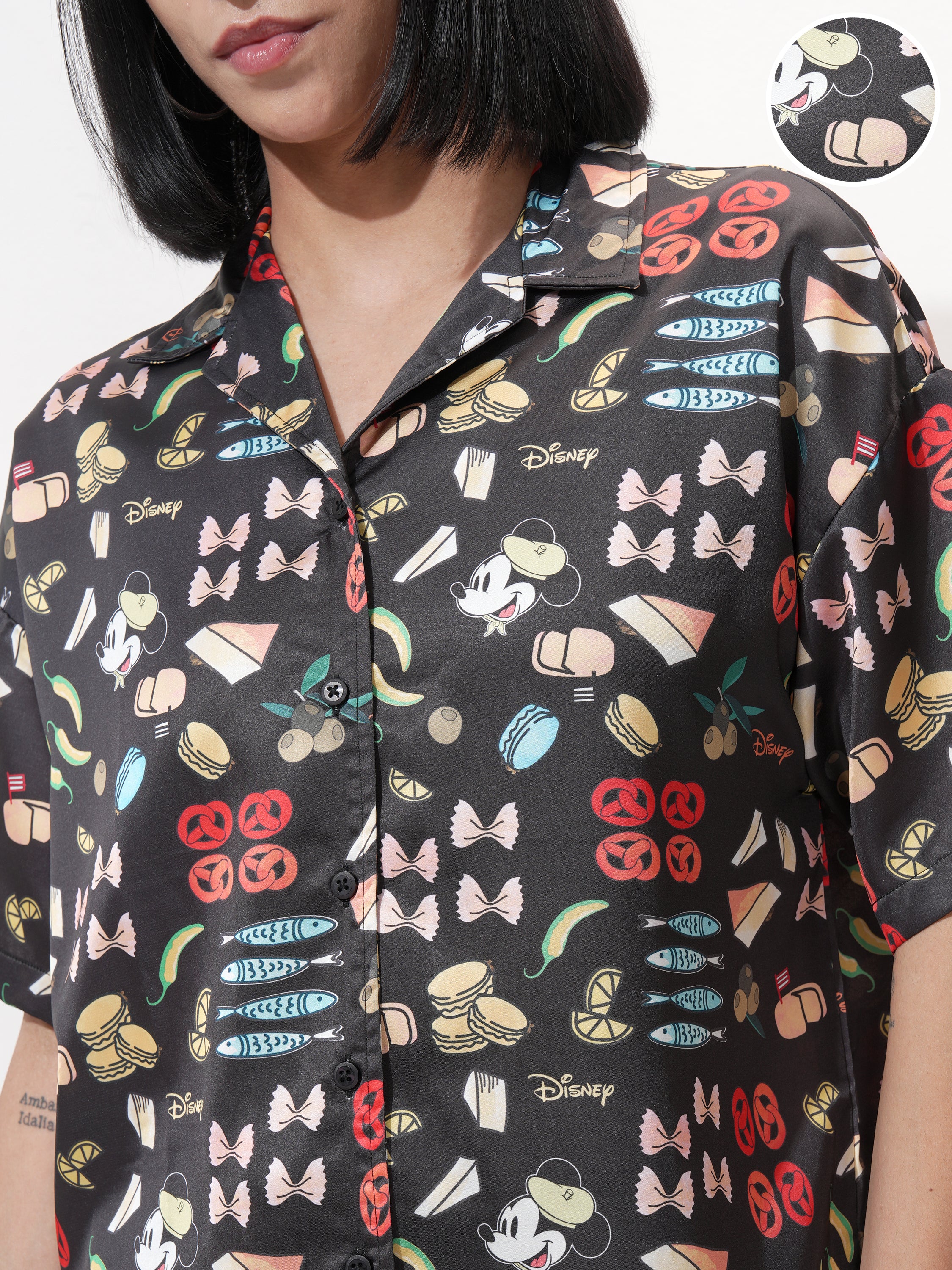 Disney By Tokyo Talkies Women Black Minnie Mouse Shirt With Short - Black - Image 5