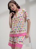 Disney By Tokyo Talkies Women Pink Minnie Mouse Shirt With Short - Pink - Image 1