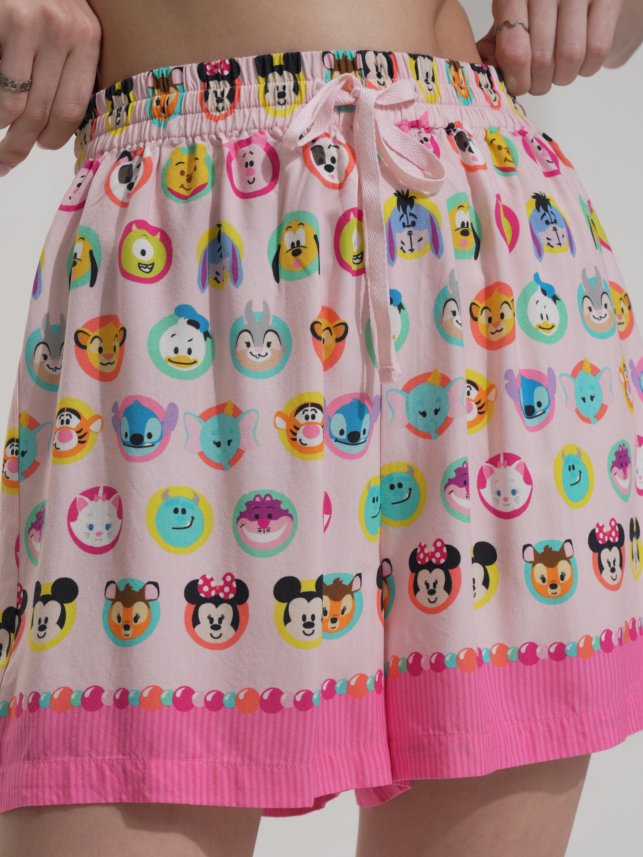 Disney By Tokyo Talkies Women Pink Minnie Mouse Shirt With Short - Pink - Image 7