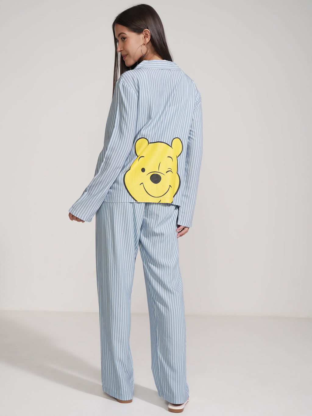 Disney By Tokyo Talkies Women Blue Winnie The Pooh Shirt With Trouser - Blue - Image 3