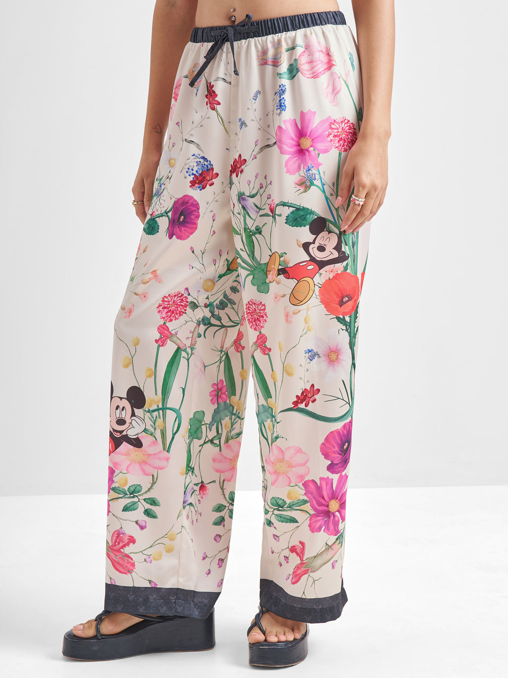 Disney By Tokyo Talkies Women White MIckey Mouse Shirt With Trouser Co-Ords - White - Image 6