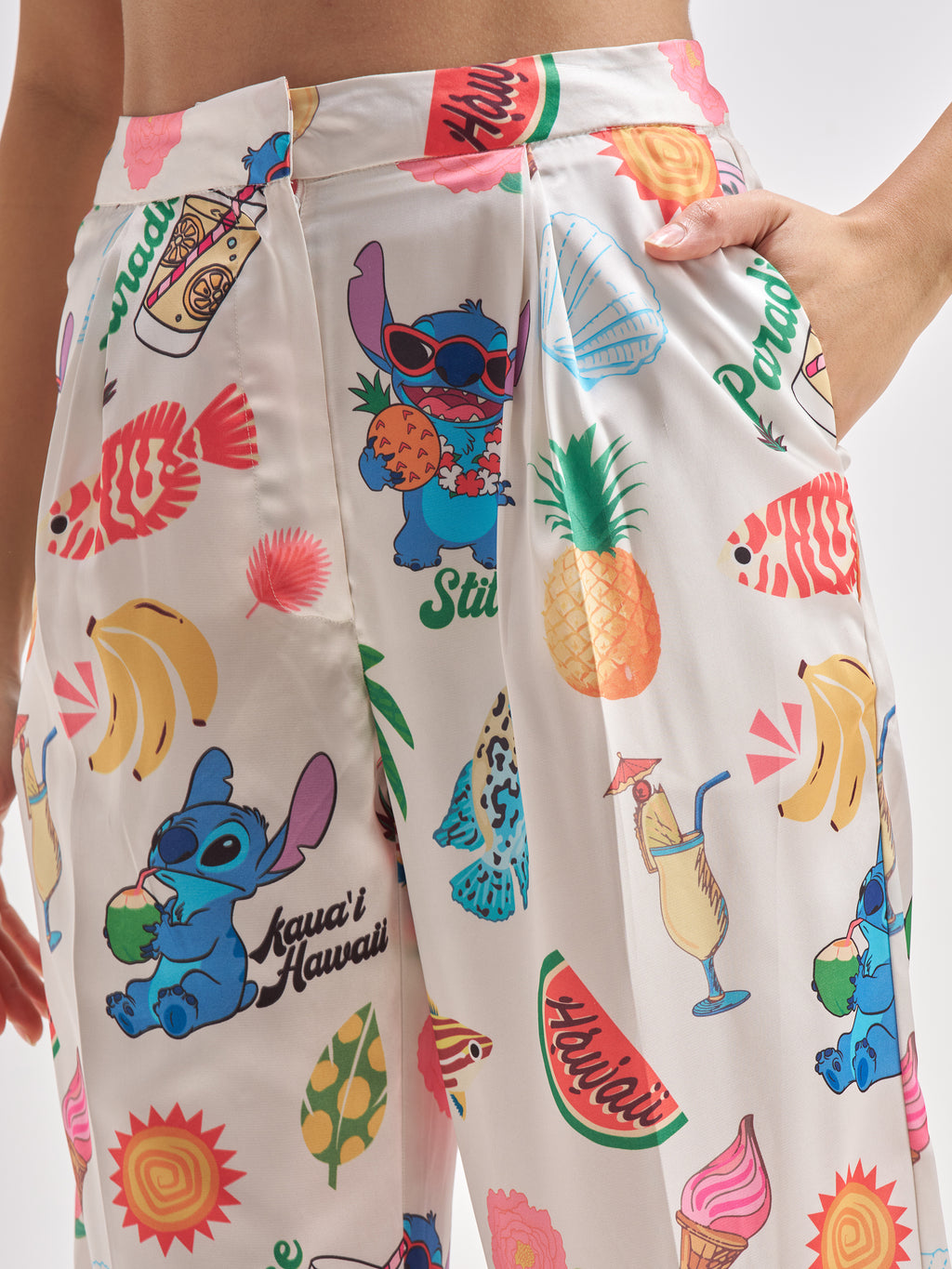 Disney By Tokyo Talkies Women Pink Stitch Shirt With Trouser Co-Ords - Pink - Image 7