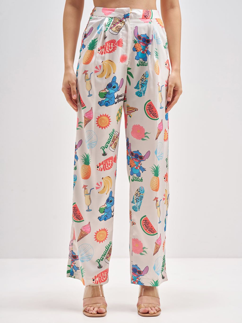 Disney By Tokyo Talkies Women Pink Stitch Shirt With Trouser Co-Ords - Pink - Image 8
