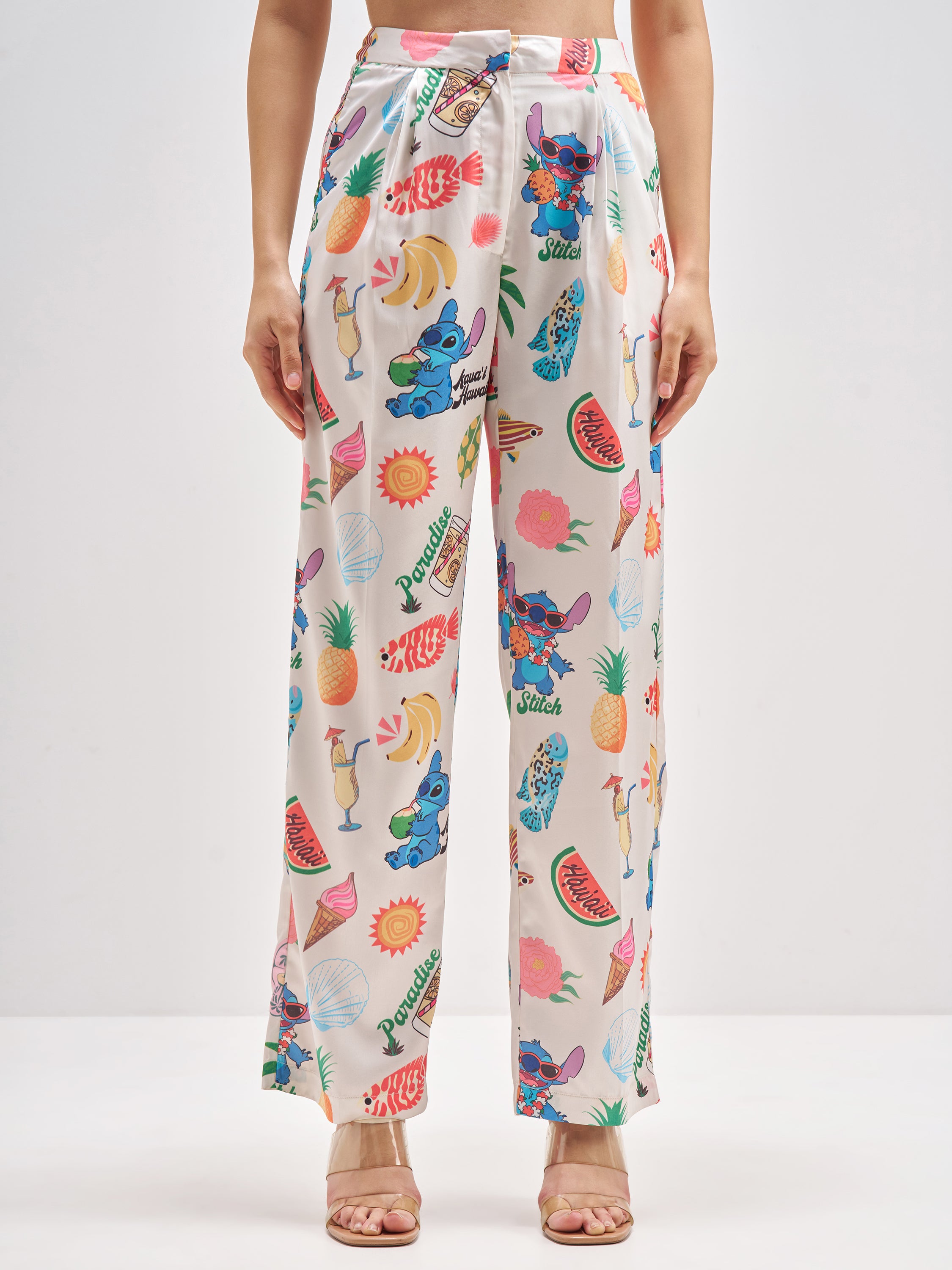 Disney By Tokyo Talkies Women Pink Stitch Shirt With Trouser Co-Ords - Pink - Image 8