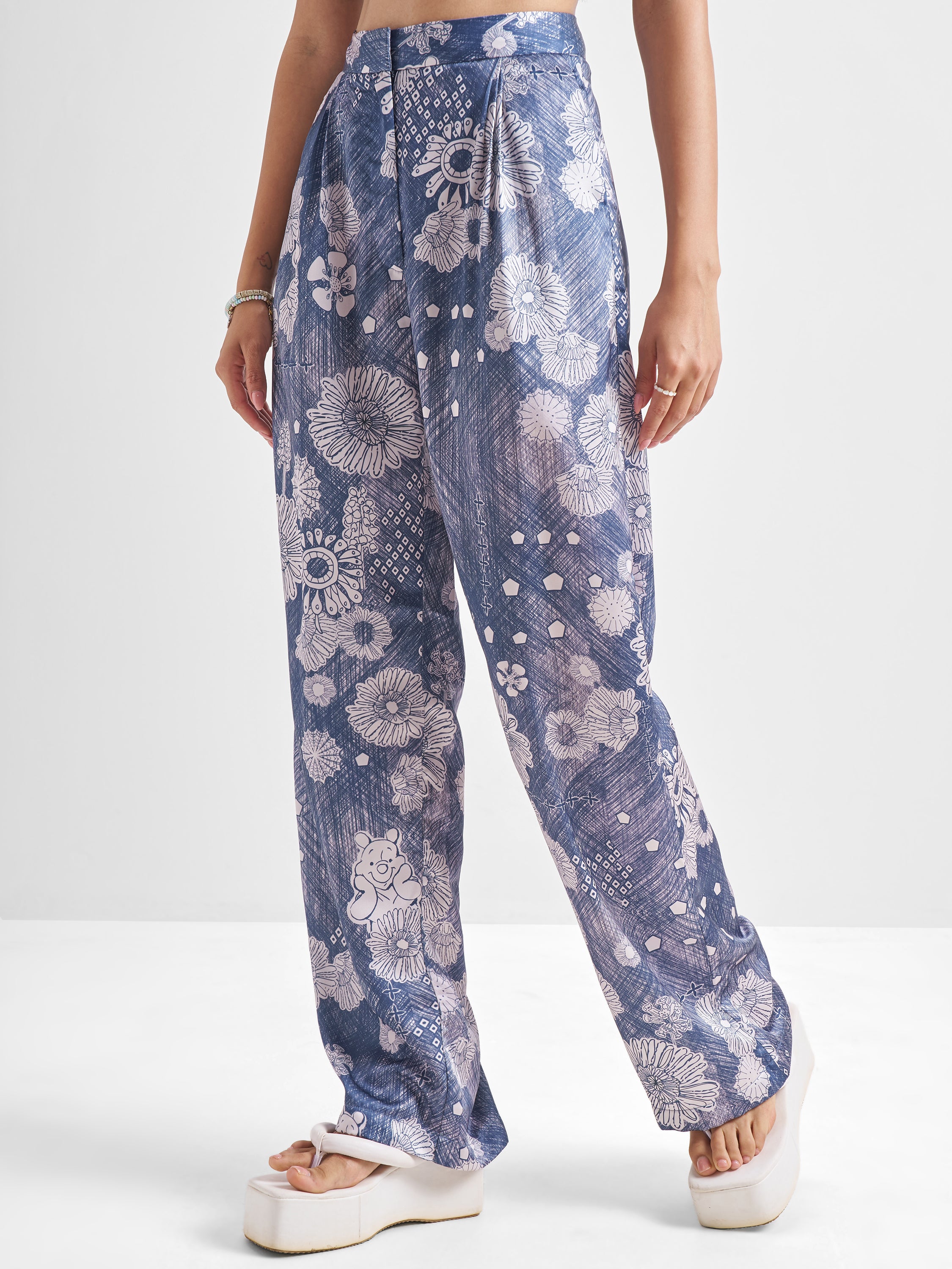 Disney By Tokyo Talkies Women Navy Blue Winnie The Pooh Shirt With Trouser Co-Ords - Navy Blue - Image 6