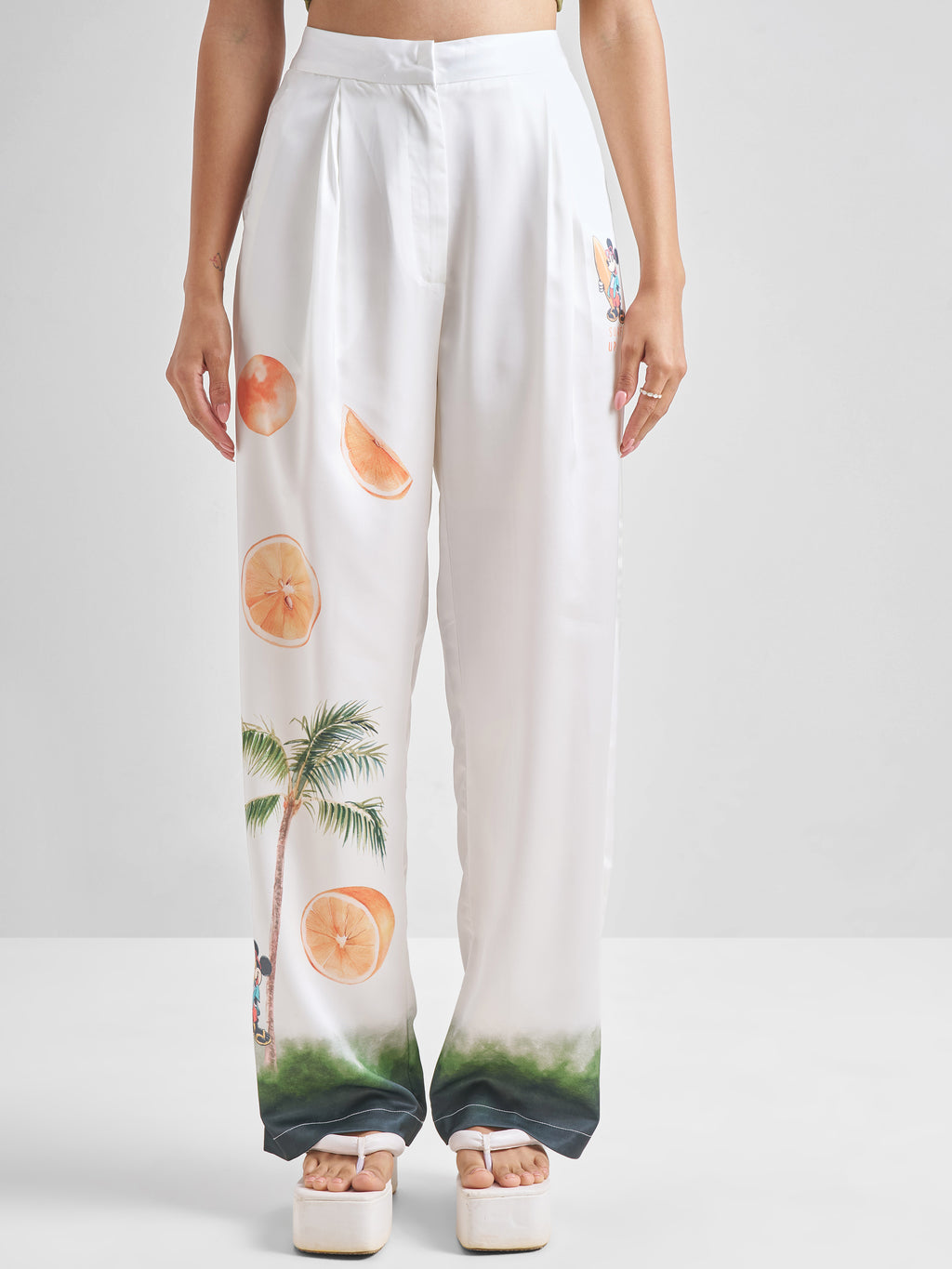 Disney By Tokyo Talkies Women White Mickey Mouse Shirt With Trouser Co-Ords - White - Image 6