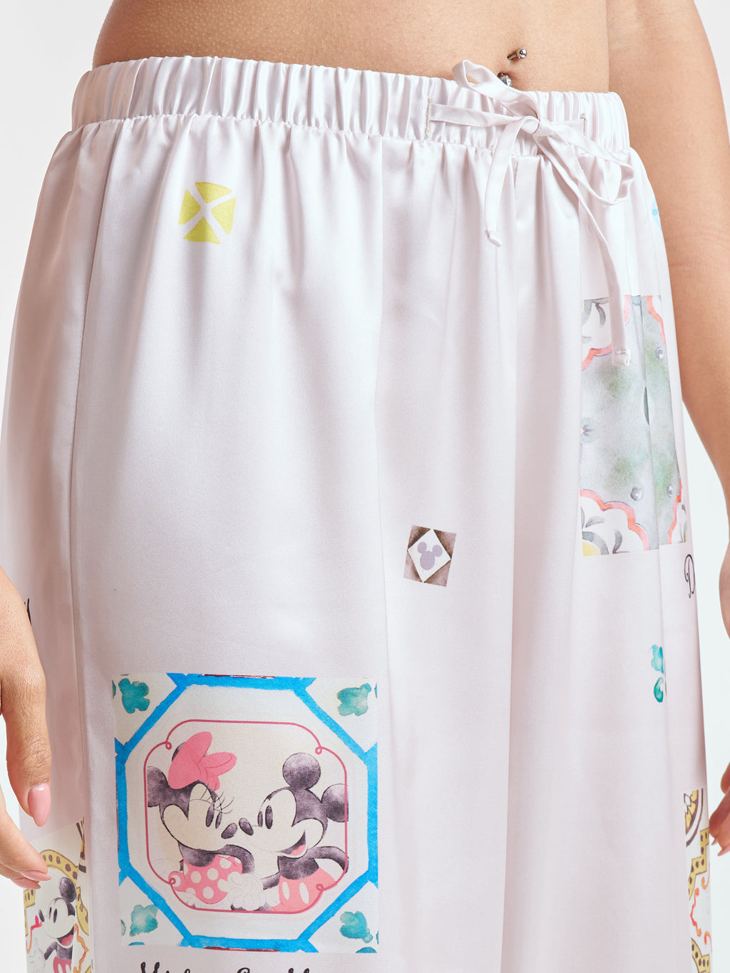 Disney By Tokyo Talkies Women Off White Mickey Mouse Shirt With Trouser Co-Ords - Off White - Image 7