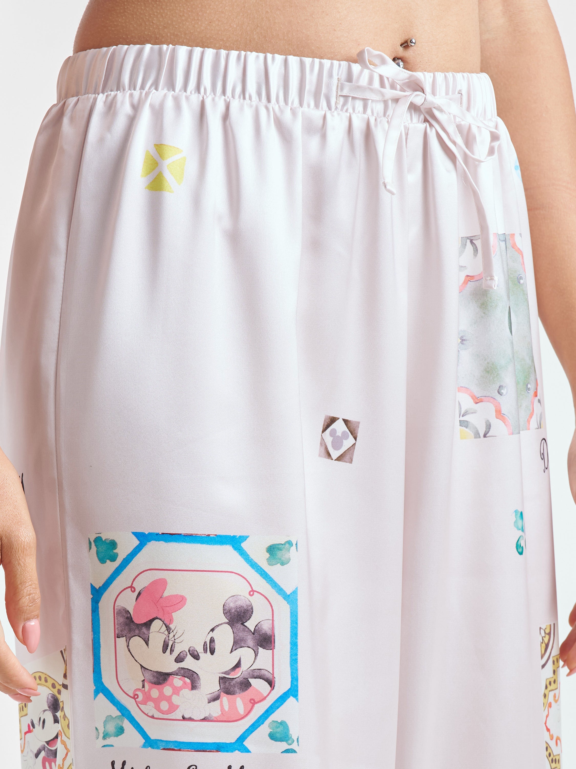 Disney By Tokyo Talkies Women Off White Mickey Mouse Shirt With Trouser Co-Ords - Off White - Image 7