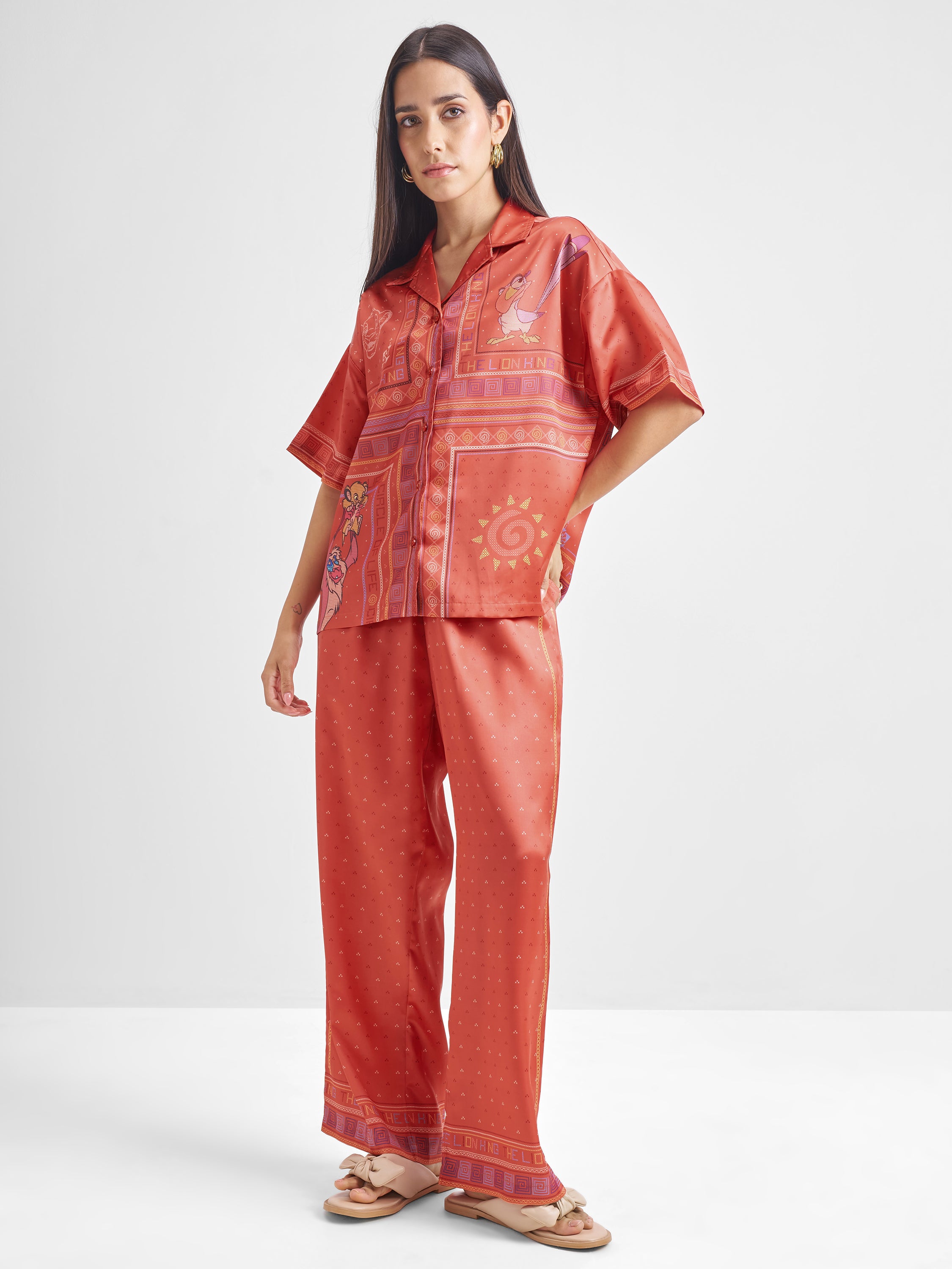 Disney By Tokyo Talkies Women Rust Lion King Shirt With Trouser Co-Ords - Rust - Image 2