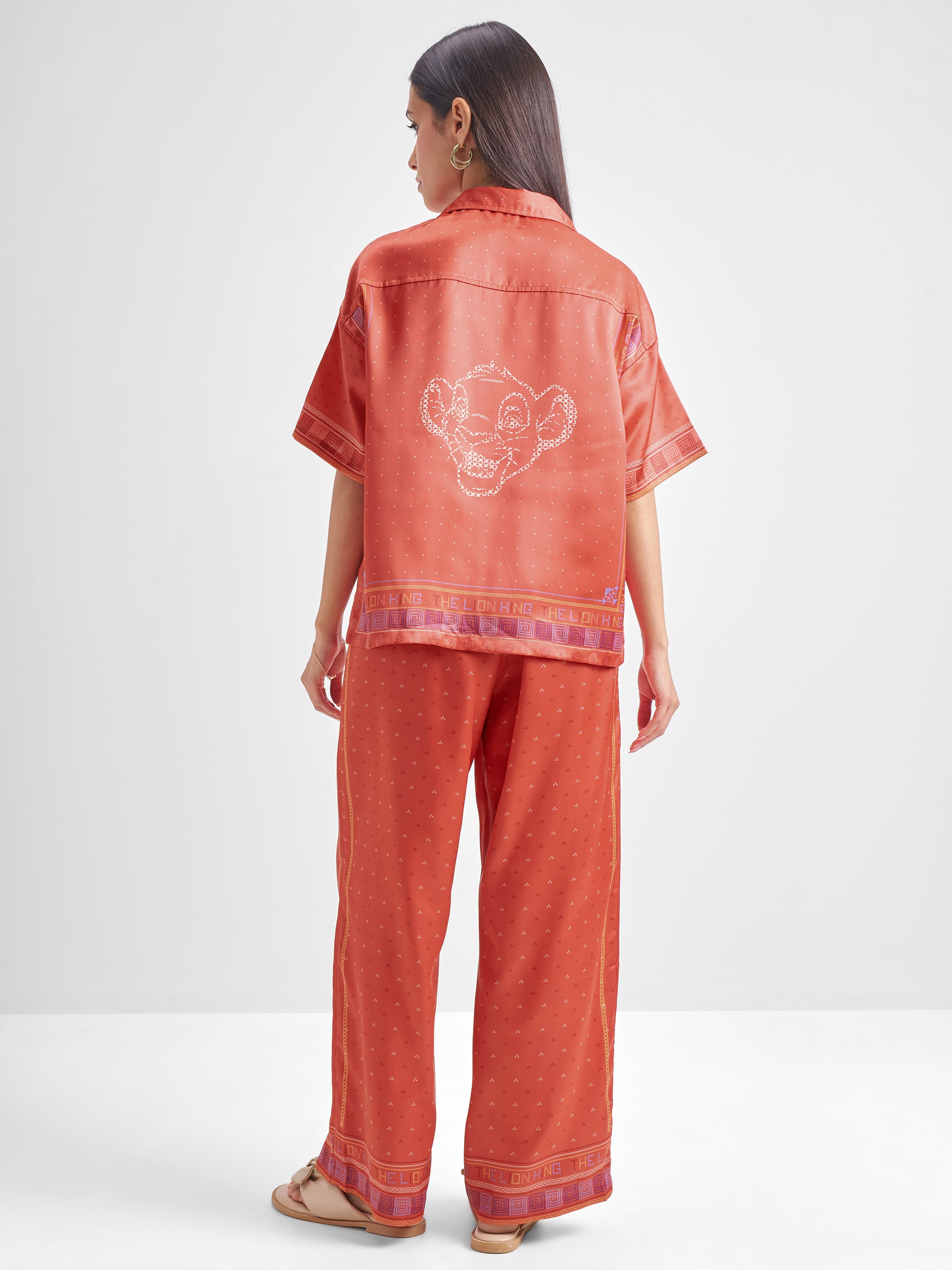 Disney By Tokyo Talkies Women Rust Lion King Shirt With Trouser Co-Ords - Rust - Image 3