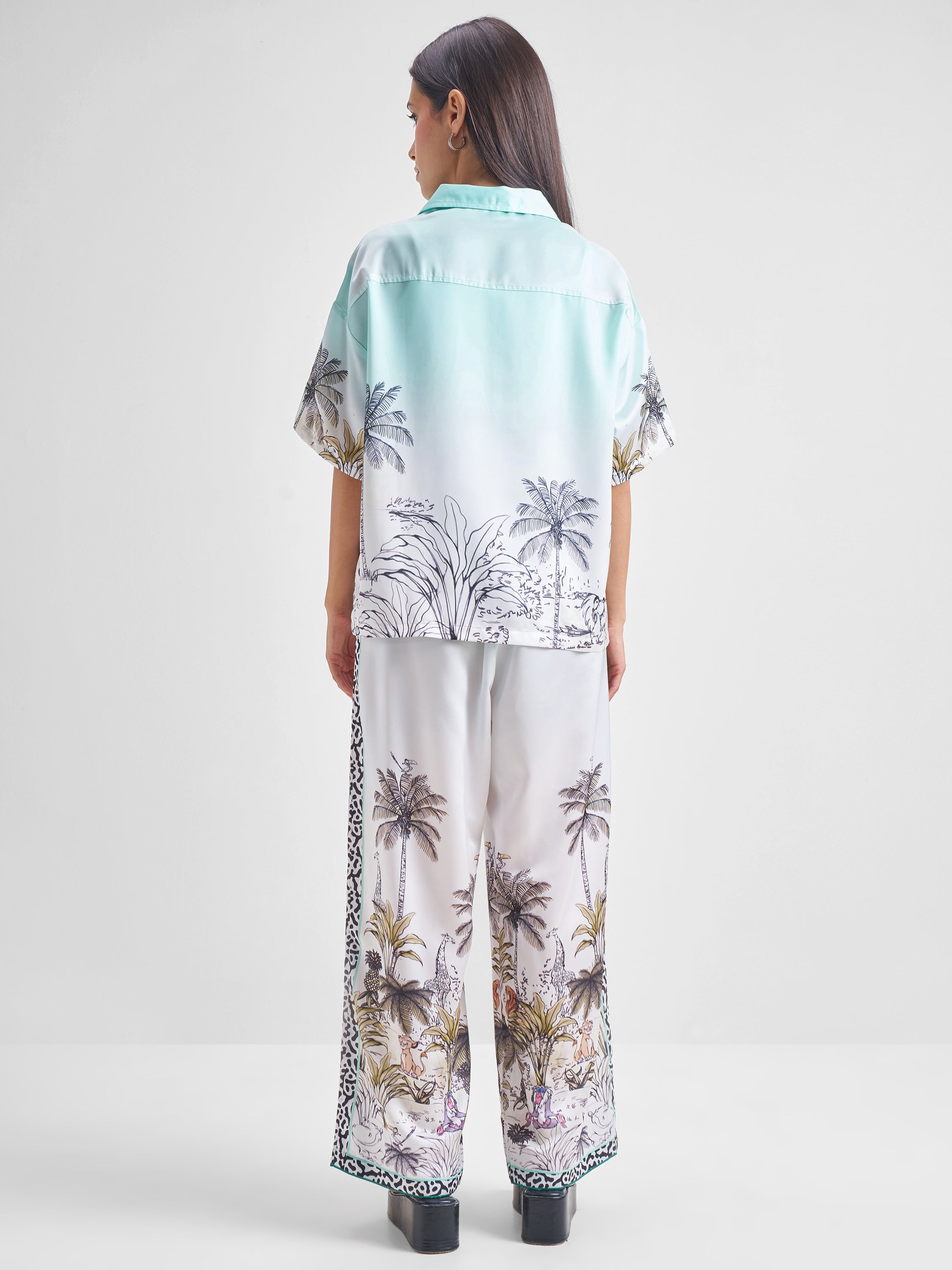 Disney By Tokyo Talkies Women Blue Lion King Shirt With Trouser - Blue - Image 3