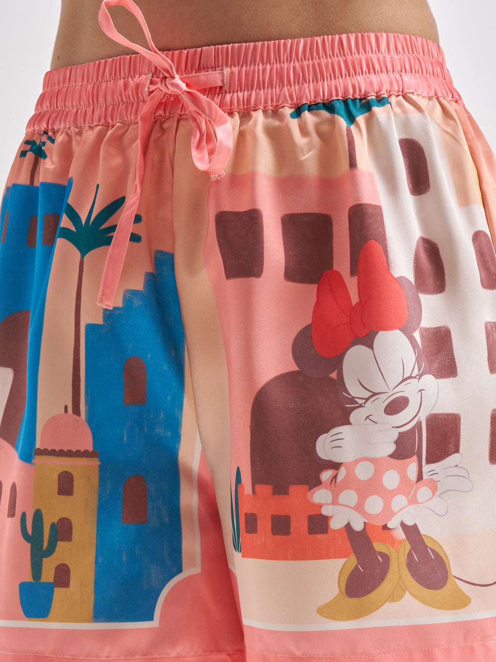 Disney By Tokyo Talkies Women Pink Mickey Mouse Shirt With Shorts Co-Ords - Pink - Image 8