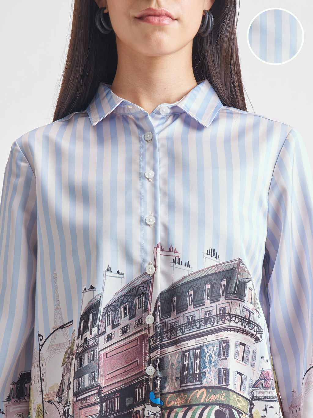 Disney By Tokyo Talkies Women Blue Mickey Mouse Shirt With Short - Blue - Image 5