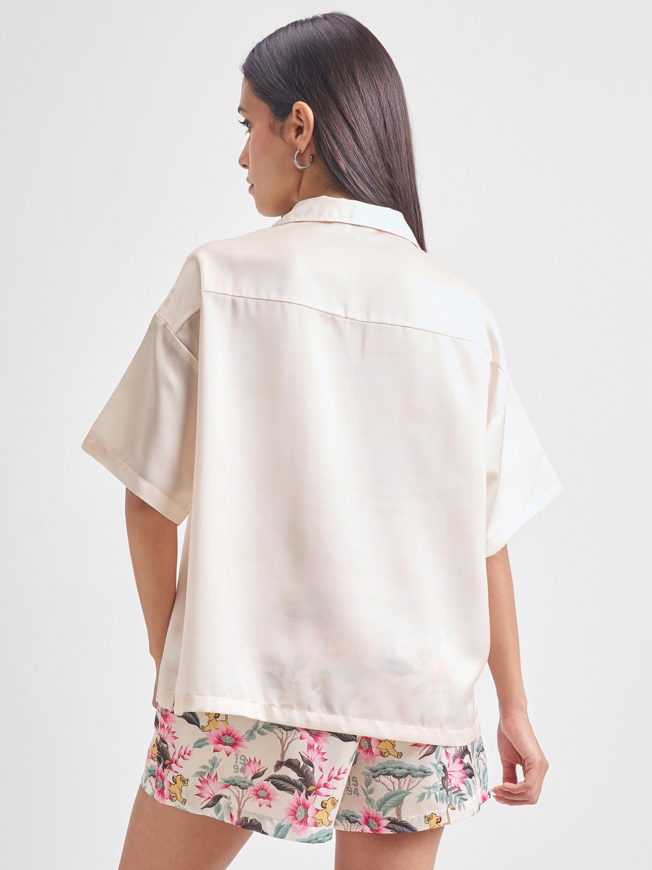 Disney By Tokyo Talkies Women Off White Lion King Shirt With Shorts Co-Ords - Off White - Image 3