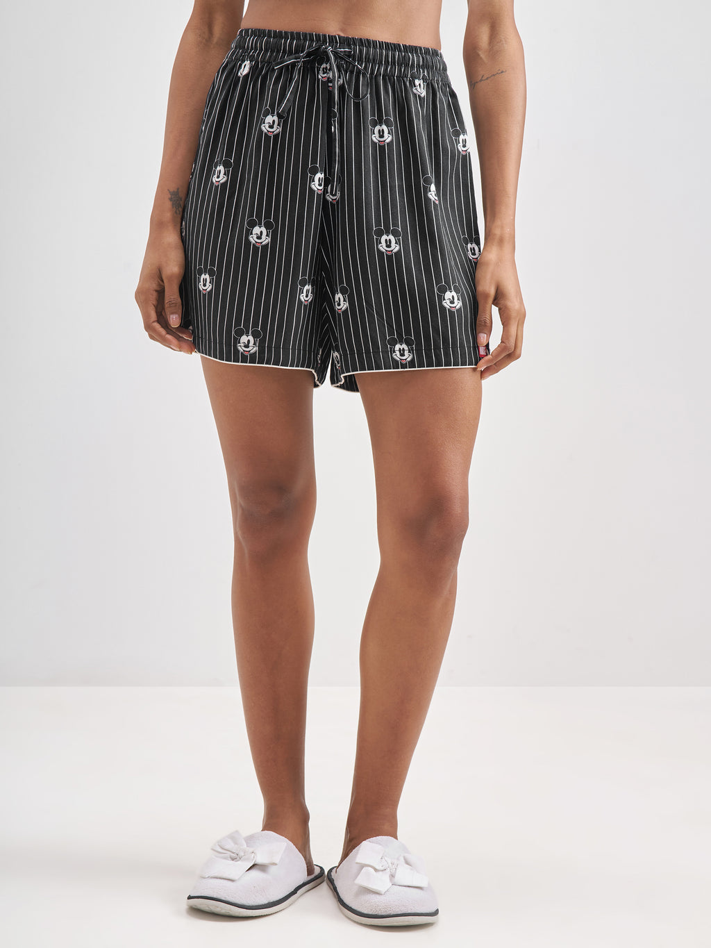Disney By Tokyo Talkies Women Black Mickey Mouse Shirt With Shorts Co-Ords - Black - Image 8