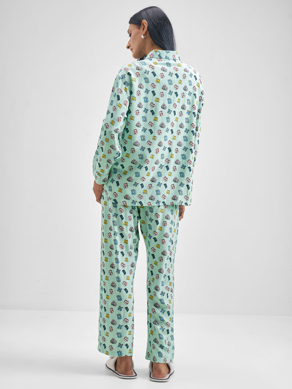 Disney By Tokyo Talkies Women Green Donald Duck Shirt With Trouser Co-Ords - Green - Image 3