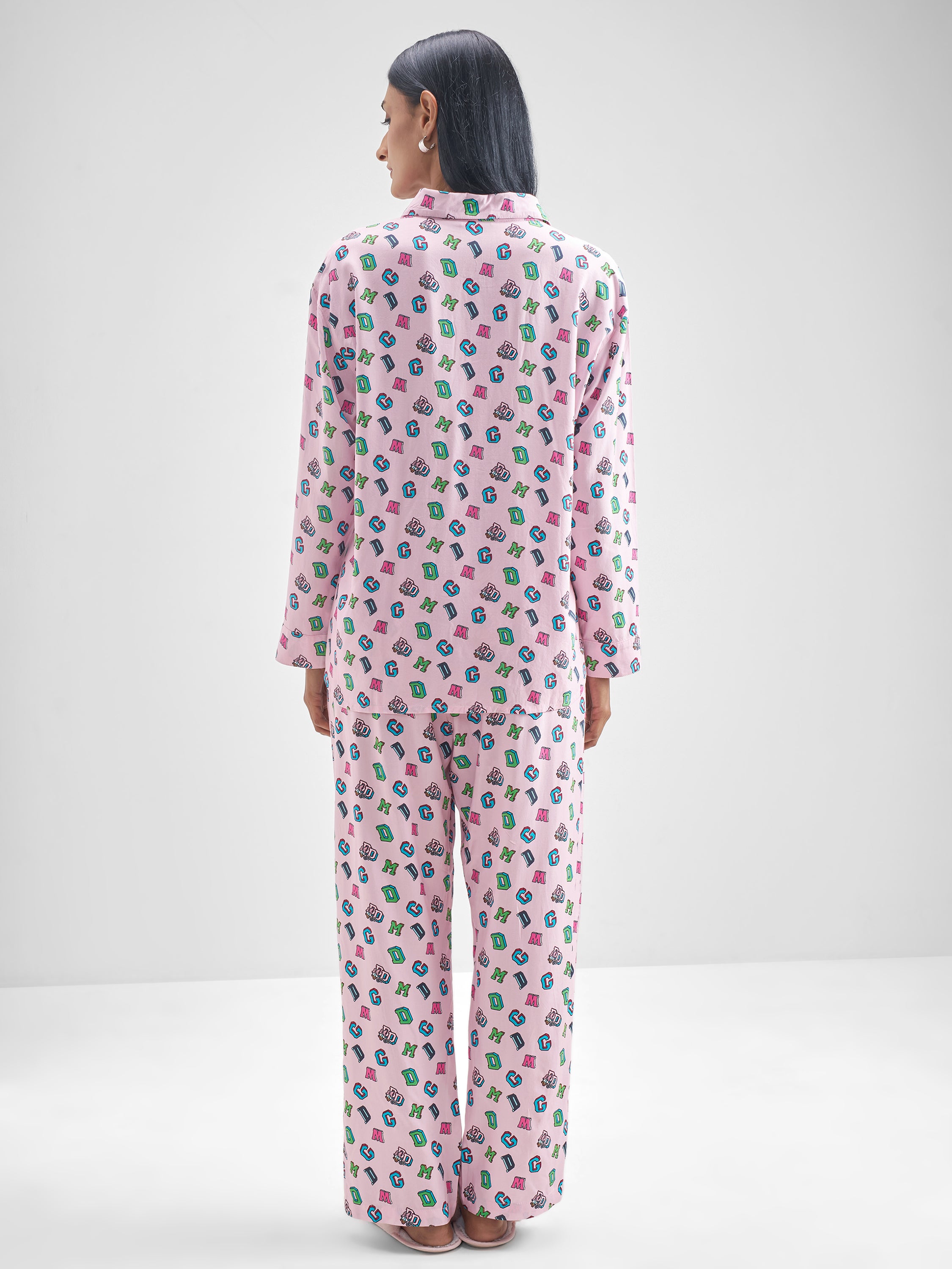 Disney By Tokyo Talkies Women Pink Donald Duck Shirt With Trouser Co-Ords - Pink - Image 3