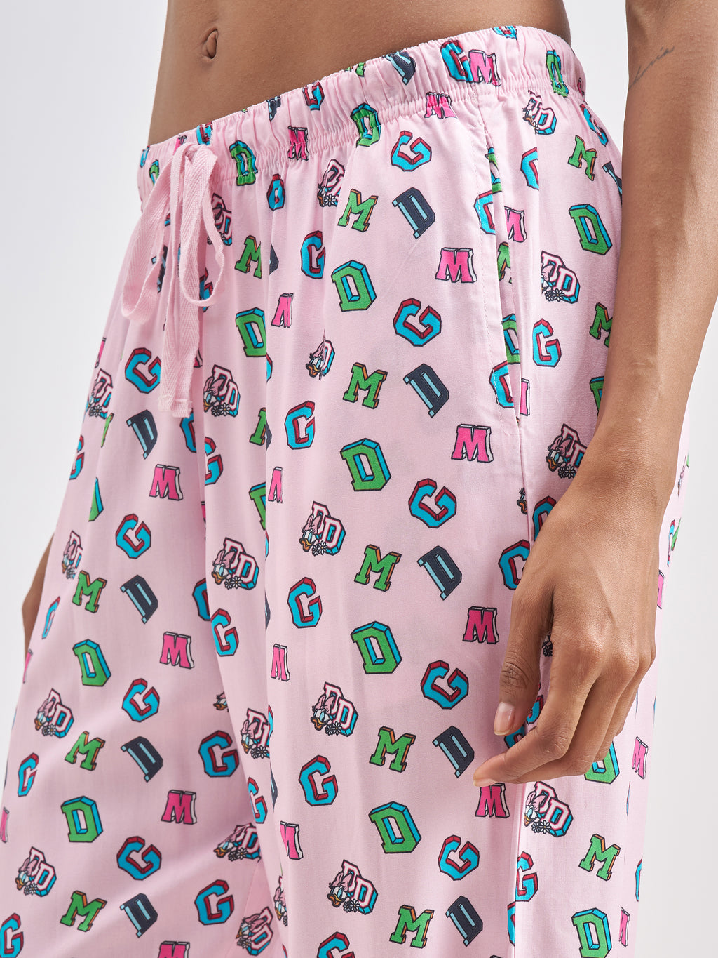 Disney By Tokyo Talkies Women Pink Donald Duck Shirt With Trouser Co-Ords - Pink - Image 6