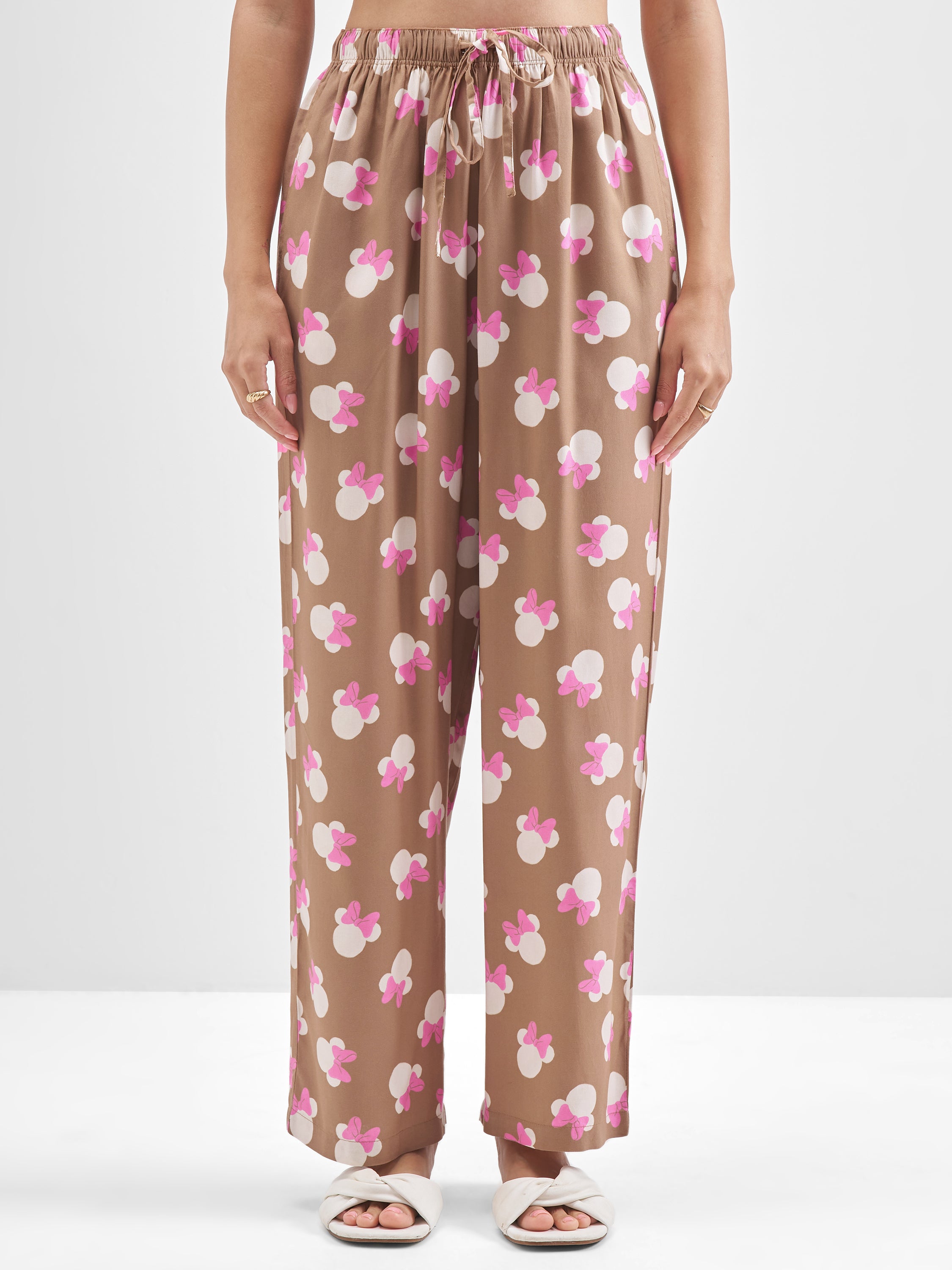 Disney By Tokyo Talkies Women Brown Minnie Mouse Shirt With Trouser Co-Ords - Brown - Image 7