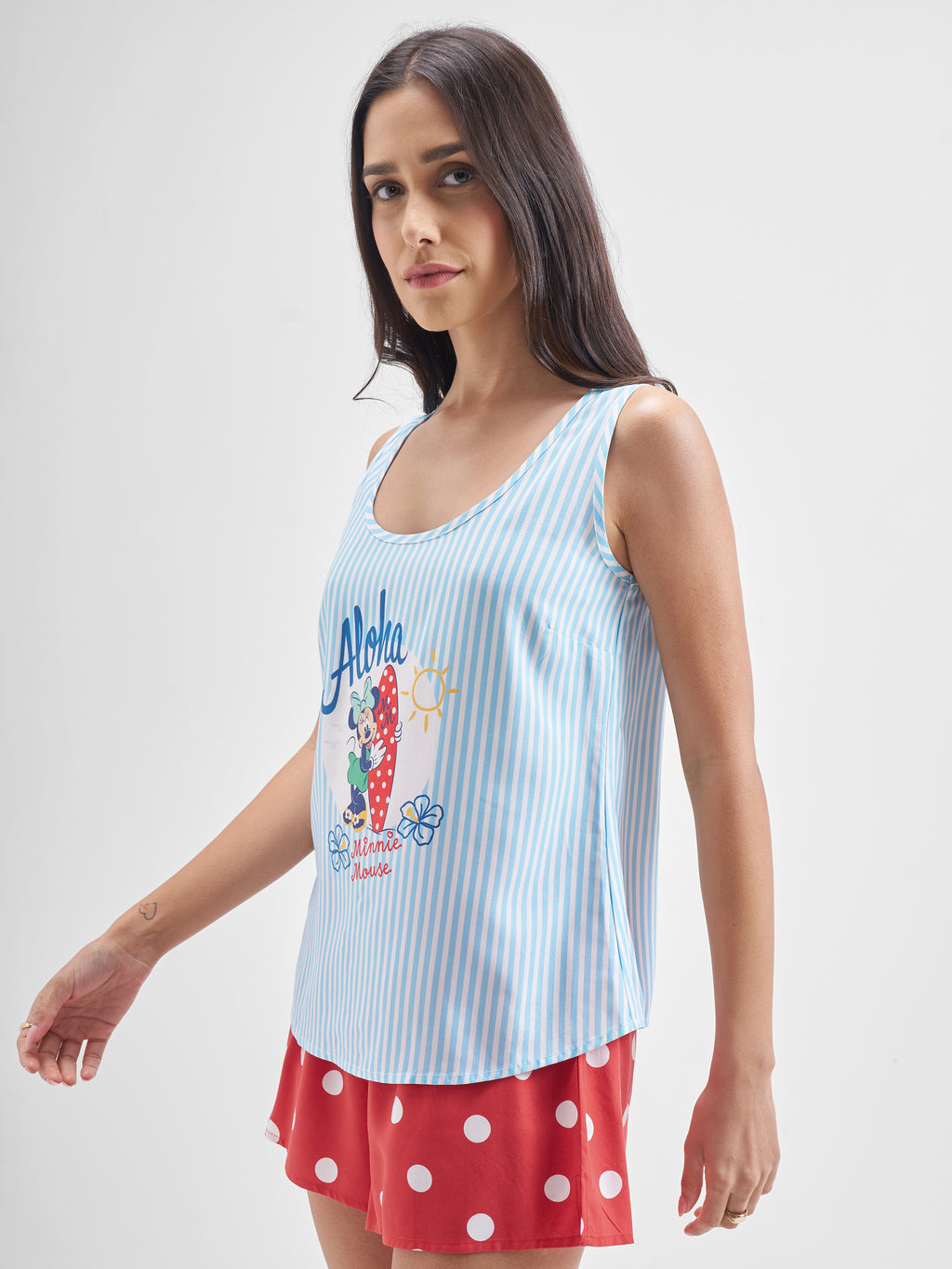 Disney By Tokyo Talkies Women White Minnie Mouse Shirt With Trouser Co-Ords - White - Image 4