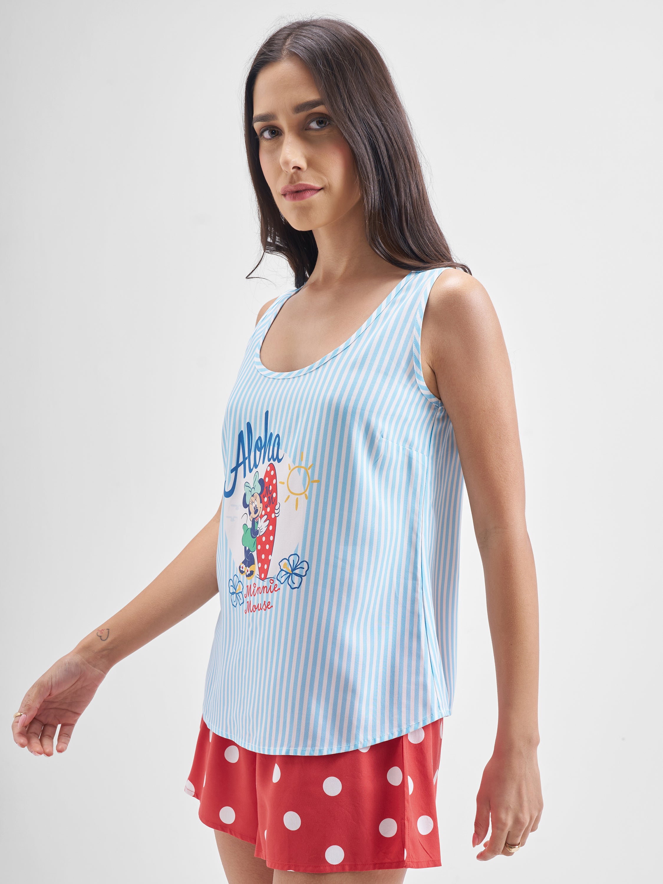 Disney By Tokyo Talkies Women White Minnie Mouse Shirt With Trouser Co-Ords - White - Image 4