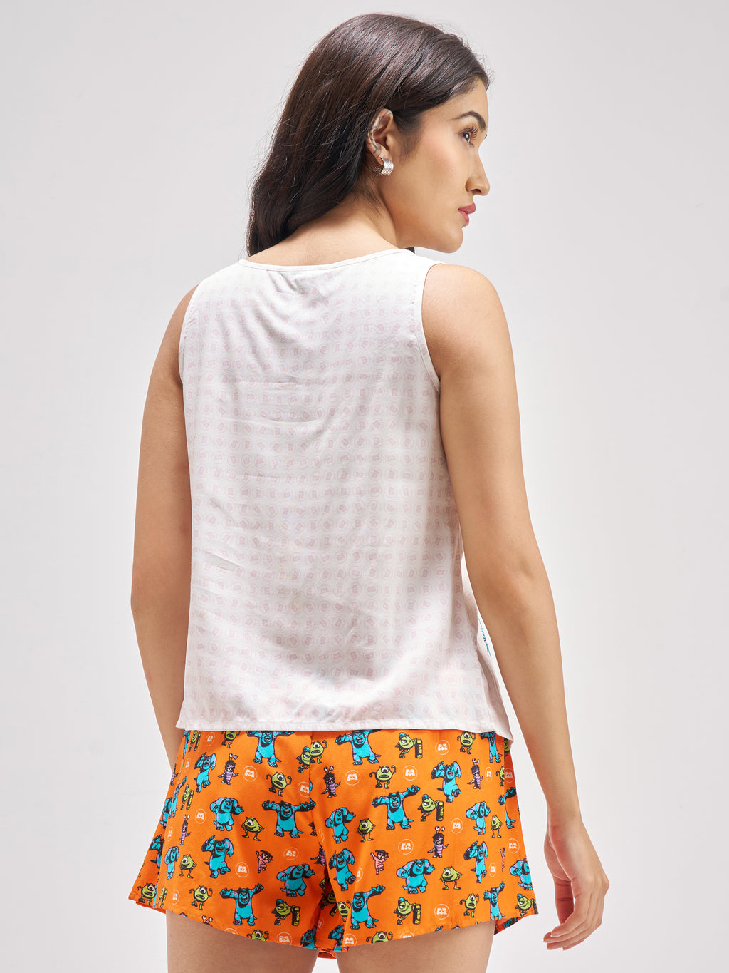 Disney By Tokyo Talkies Women Multi Monsters Inc. Top With Shorts Co-Ords - Multi - Image 3