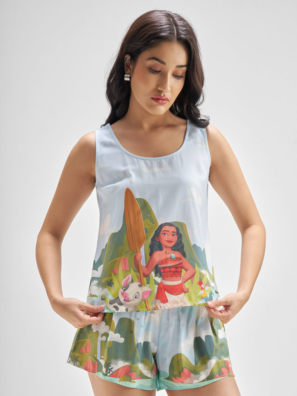 Disney By Tokyo Talkies Women Multi Moana Top With Shorts Co-Ords - Multi - Image 6