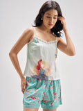 Disney By Tokyo Talkies Women Turquoise Little Mermaid Top With Shorts Co-Ords - Turquoise - Image 1
