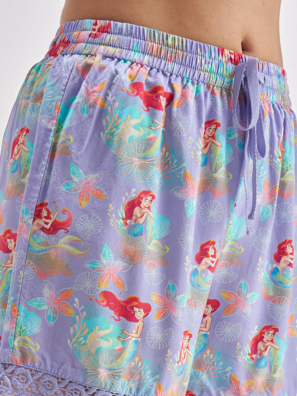 Disney By Tokyo Talkies Women Lavender Little Mermaid Top With Shorts Co-Ords - Lavender - Image 8
