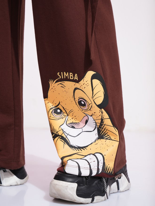 Disney By Tokyo Talkies Women Brown Lion King Printed Straight Fit Cargos - Brown - Image 7