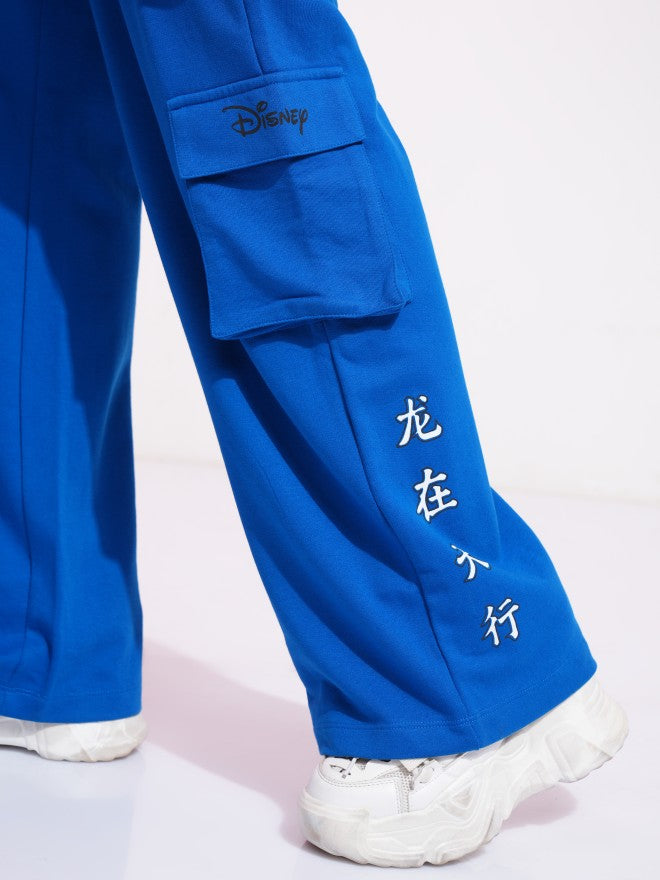 Disney By Tokyo Talkies Women Blue Mickey Mouse Printed Straight Fit Cargos - Blue - Image 7