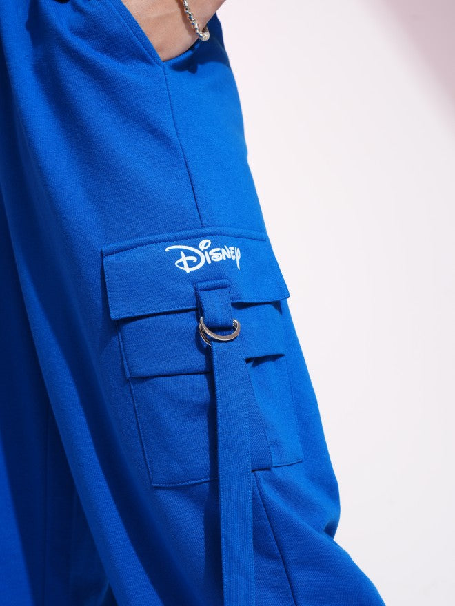 Disney By Tokyo Talkies Women Blue Donald Duck Printed Straight Fit Cargos - Blue - Image 8