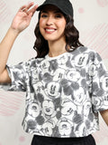 Disney By Tokyo Talkies Women Black Mickey Mouse Printed Round Neck T-Shirt - Black - Image 1
