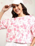 Disney By Tokyo Talkies Women Pink Mickey Mouse Printed Round Neck T-Shirt - Pink - Image 1