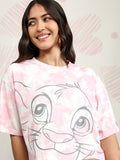 Disney By Tokyo Talkies Women Pink Lion King Printed Round Neck T-Shirt - Pink - Image 1